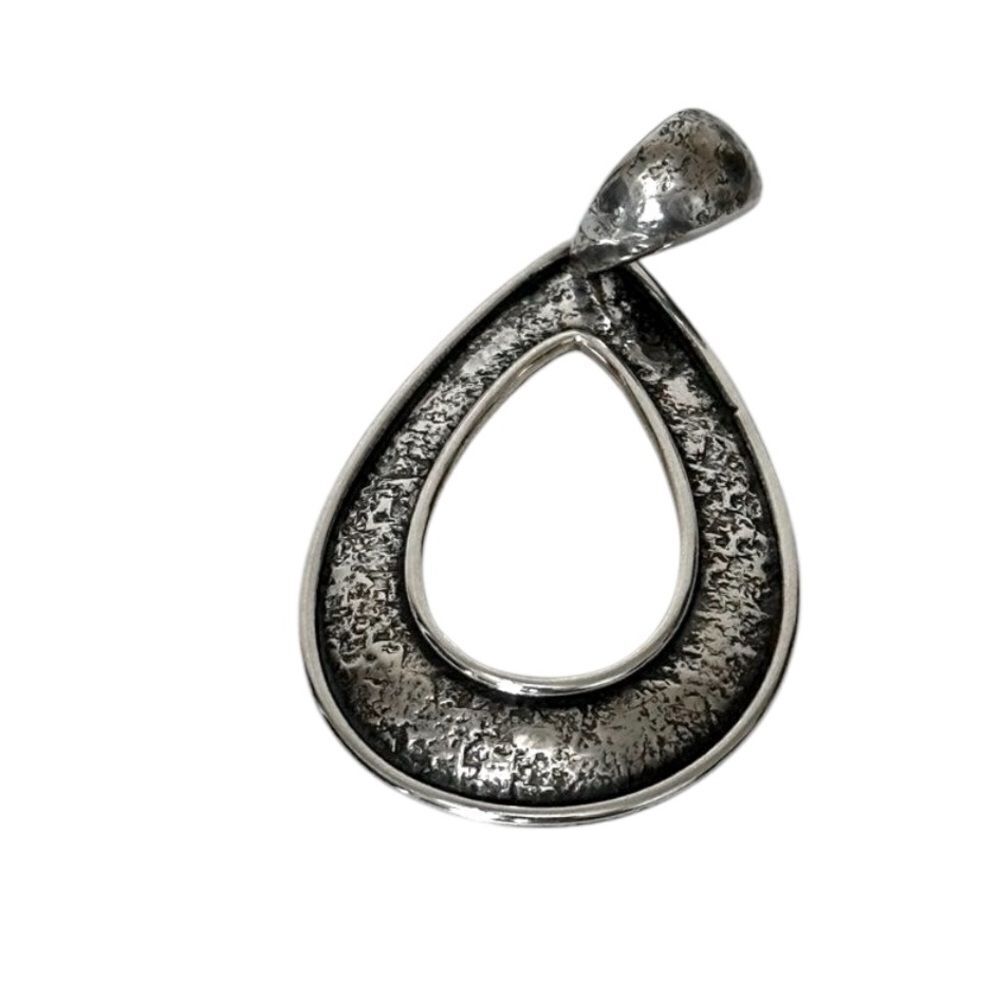 SILPADA S1870 Retired Textured 925 Sterling Silver Teardrop Pendant - Picture 4 of 6